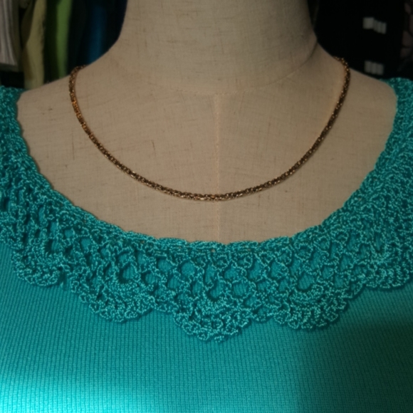 J.A.C. by JOSEPH. A.♡ Gorgeous Teal 3/4 Embellished Open Lace  Trim Blouse S - Picture 5 of 11
